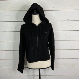 New DKNY Sport Hoodie Zip Front Black Women's Medium - Slightly Cropped!
